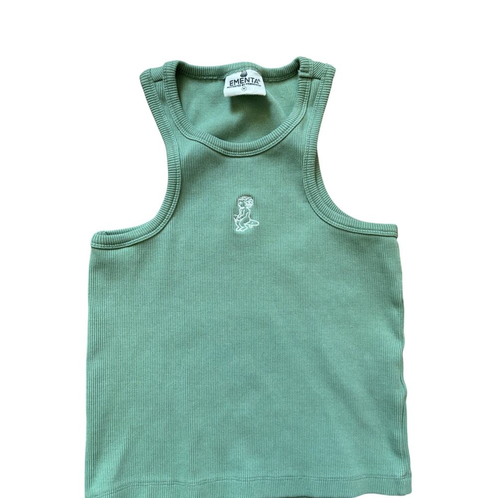 EMENTA Sage Green Ribbed Tank Top Size Medium Portuguese Skate Brand - Like New